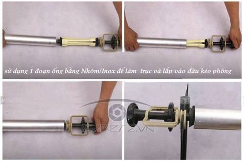 Trục nhôm cuốn phông nền chụp ảnh gồm 3 thanh 1 mét