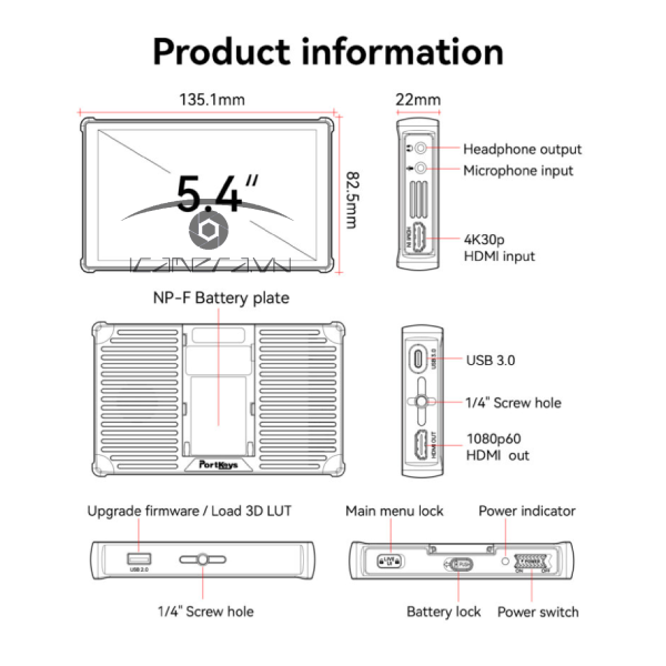 Màn hình Monitor Portkeys PL5 4K HDMI