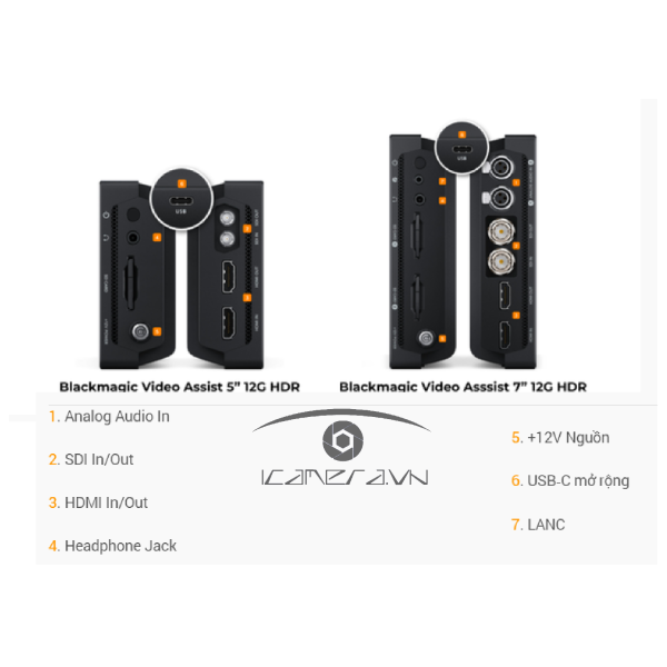 Màn hình Blackmagic Design Video Assist 7" 12G HDR