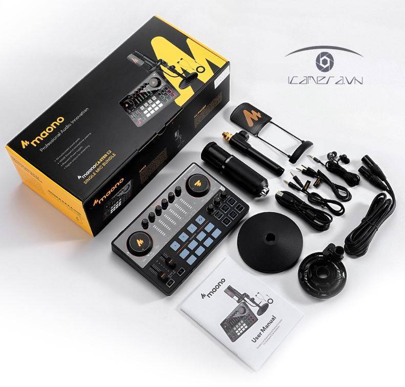 Bộ trộn âm thanh soundcard mixer Maono AME2A