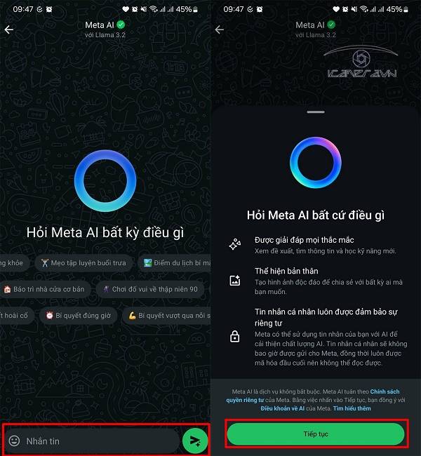 Hướng dẫn cách sử dụng Meta AI trong WhatsApp