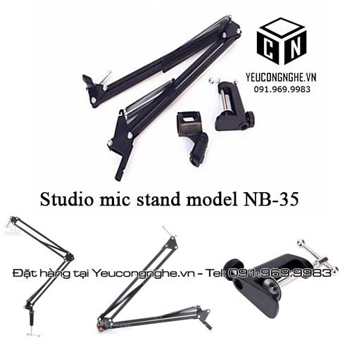 Giá đỡ micro kẹp bàn, chân mic phòng thu âm chuyên nghiệp NB-35