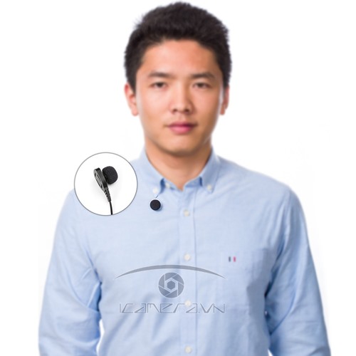 Mic gài dạng pin đính Boya BY-HLM1 jack 3.5mm cho DSLR camera