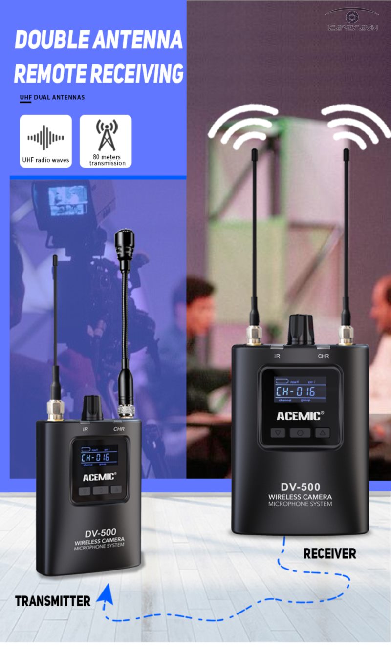 Mic thu âm không dây ACEMIC – DV-500 (FA101) 1 thu 1 phát