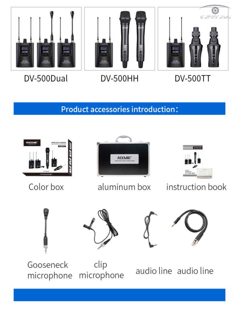 Mic thu âm không dây ACEMIC – DV-500 (FA101) 1 thu 1 phát