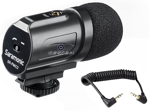 Mic thu âm Saramonic SR-PMIC2 Mini Stereo Condenser Microphone cho DSLR Camera, máy quay