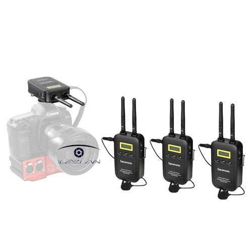 Mic thu âm Saramonic VmicLink5 5.8GHz Wireless Lavalier Microphone 3TX 1RX