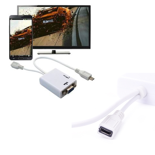 Cáp chuyển đổi tín hiệu Micro USB MHL ra VGA Audio cho Samsung galaxy S4