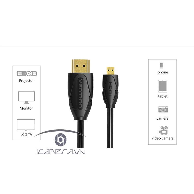 Cáp HDMI VENTION 1080P chuyển đổi Micro HDMI sang HDMI