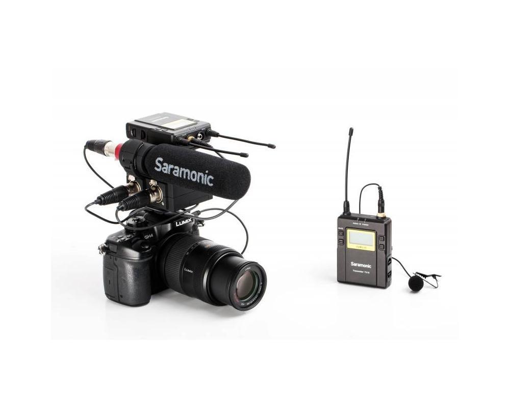 Mic shotgun tính hợp bộ chuyển đổi Saramonic MIXMIC 2 kênh XLR micro