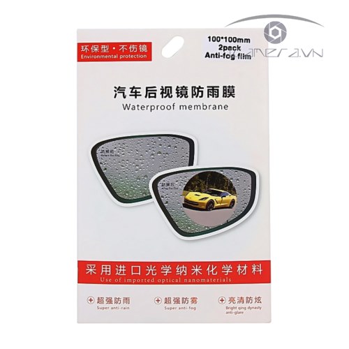 Miếng dán chống nước, chống sương mù cho gương chiếu hậu xe hơi 100*100mm