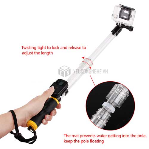Gậy chụp hình kiêm phao cho Gopro Aquapod float extension pole Aqua - 201