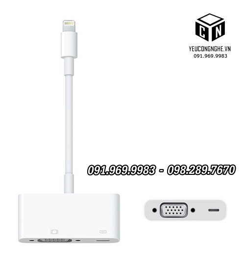 Cáp nối iPhone 7 6 5/5s iPad Mini lightning với máy chiếu VGA chính hãng Apple