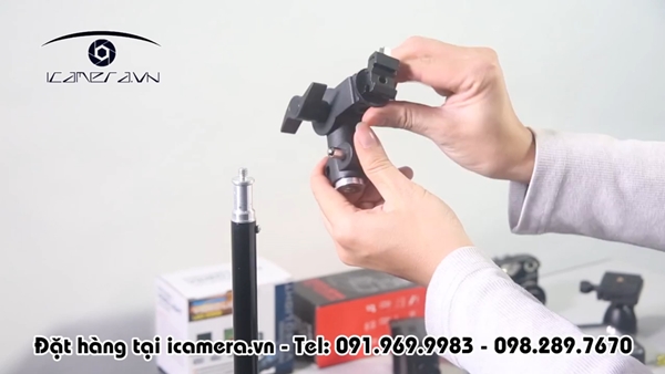 Gá đèn có khe cắm dù, gật gù female 1/4 và female 3/8