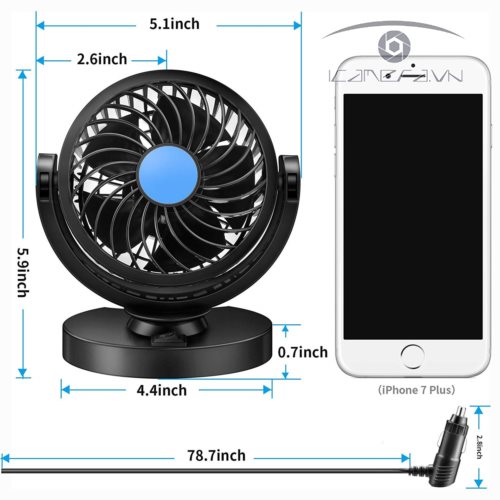 Quạt máy mini 12v trên ô tô, xe hơi cắm tẩu thuốc giá rẻ