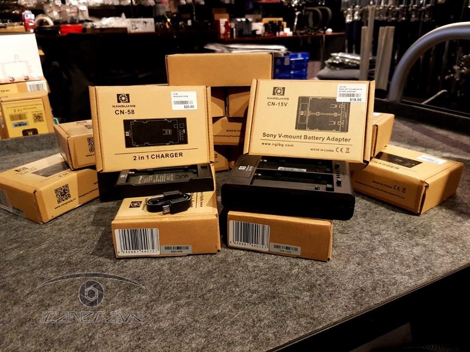 Adapter Nanguang CN-15V chuyển đổi pin NP-F series sang V-mount