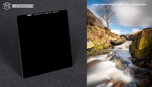 Kính lọc ánh sáng bảo vệ ống kính máy ảnh Filter AR ND1000 NiSi 100x100mm