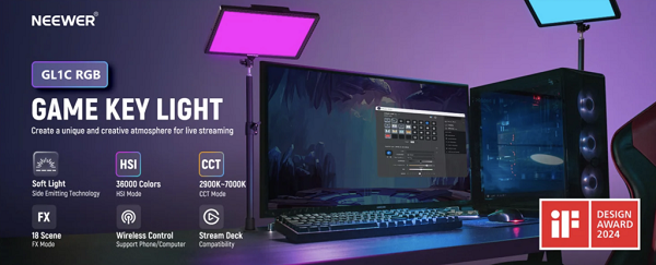 NEEWER GL1C RGB LED Streaming Light