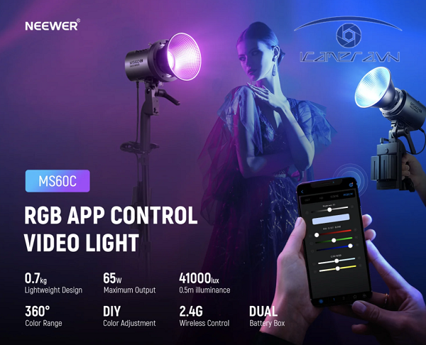 Đèn LED Studio Neewer MS60C RGB LED Video Light Handheld Spotlight
