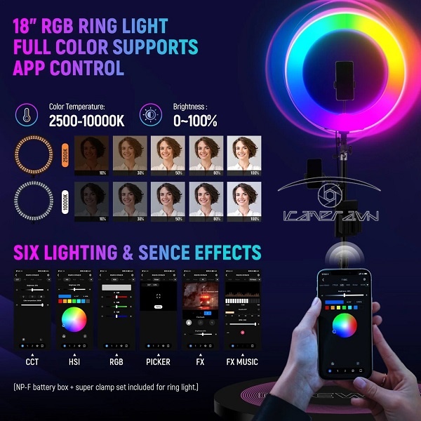 NEEWER R360 39.4″/100cm 360 Photo Booth with RGB LED Strip & Remote