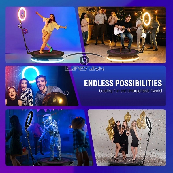 NEEWER R360 39.4″/100cm 360 Photo Booth with RGB LED Strip & Remote