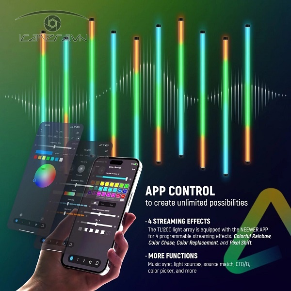 NEEWER TL120C RGB Tube Light with APP/2.4G/DMX Control