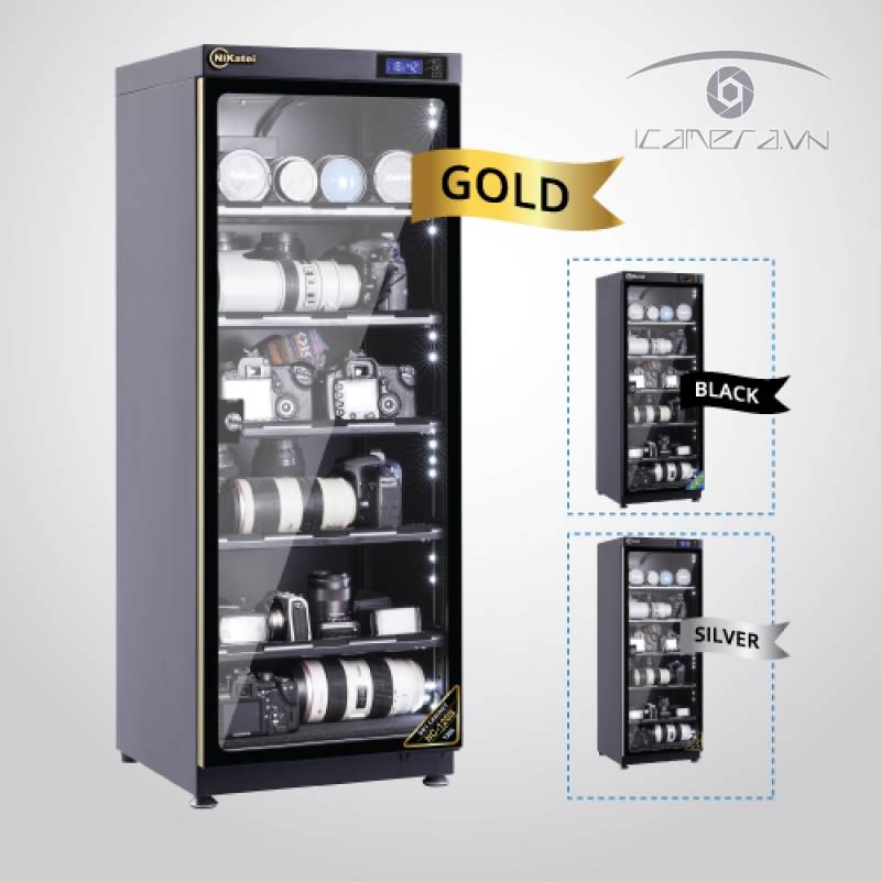 Tủ chống ẩm cao cấp Nikatei NC-120S Gold/Silver (120 lít - tự động)