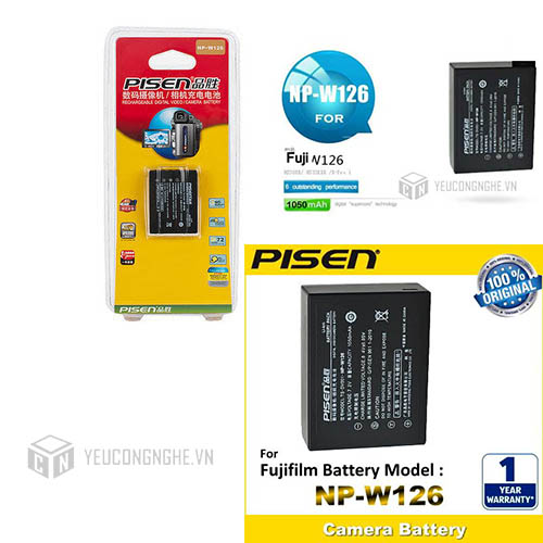Pin cho máy ảnh Fujifilm NP-W126 Pisen