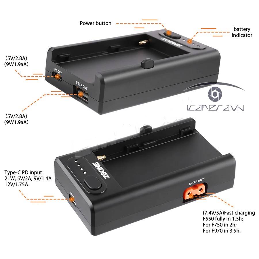 Bộ chuyển đổi pin ZGCINE NP-F Series