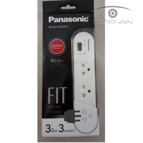 Ổ điện Panasonic WCHG24332W-G dài 3 mét có 3 lỗ cắm chất lượng Nhật Bản