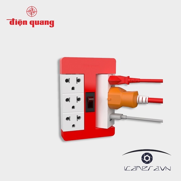 Ổ cắm Xoay 90° Điện Quang ESK RT 53RW 2USB (5 lỗ 3 chấu, 2USB )