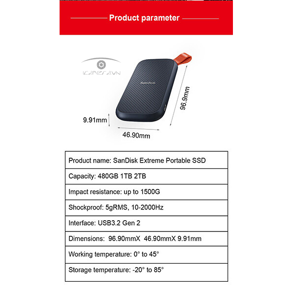 Ổ Cứng Di Động SSD Sandisk E30 USB 3.2