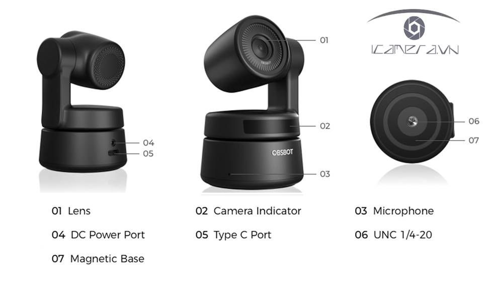 OBSBOT Tiny AI-Powered PTZ Webcam 1080P