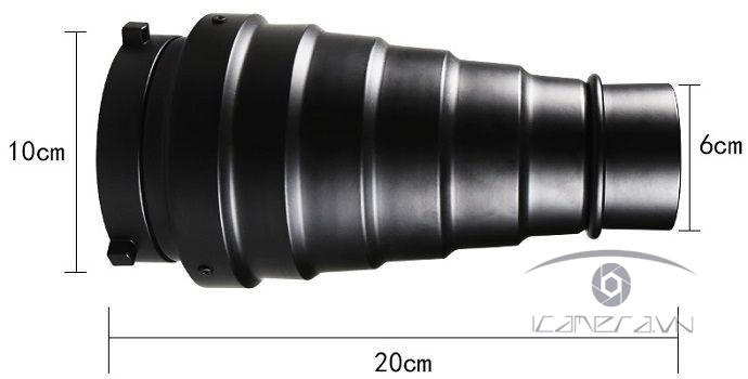 Ống gom sáng Snoot kèm filter màu cho đèn Flash