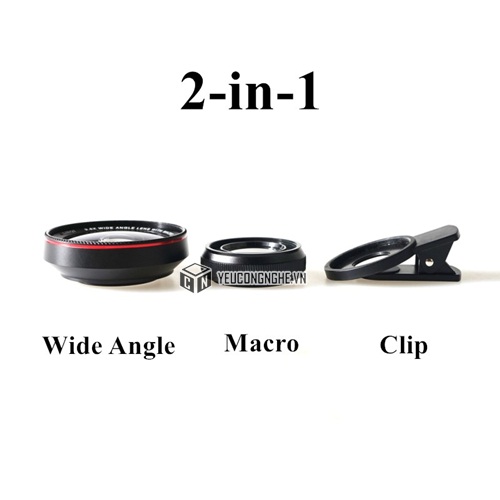 Ống kính 2 trong 1 chụp ảnh smartphone góc rộng - macro LIEQI LQ-025