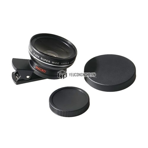 Ống kính chụp ảnh cho điện thoại 2 trong 1 góc rộng - macro lens LIEQI LQ-027