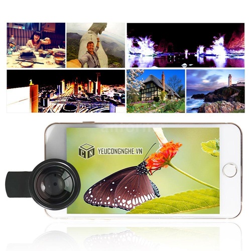 Ống kính chụp ảnh cho điện thoại 2 trong 1 góc rộng - macro lens LIEQI LQ-027