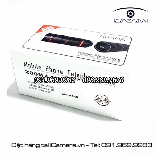 Ống kính tele zoom chỉnh tiêu cự cho iPhone 4-12x lens chuyên nghiệp như DSLR