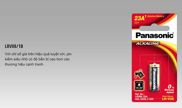 Vỉ 1 viên pin 23A Panasonic Alkaline 12V
