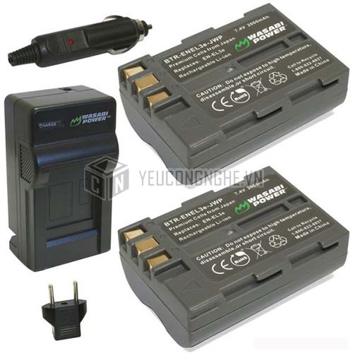 Bộ 1 pin 1 sạc cho máy ảnh Nikon EN-EL3E Wasabi