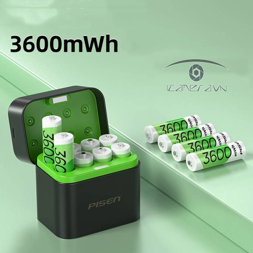 Bộ sạc 8 pin Pisen AA5 (Pisen-8) 3600mWh Li-ion 1.5V
