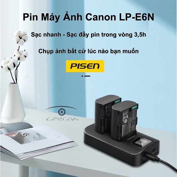 Pin Máy Ảnh Pisen Canon LP-E6N
