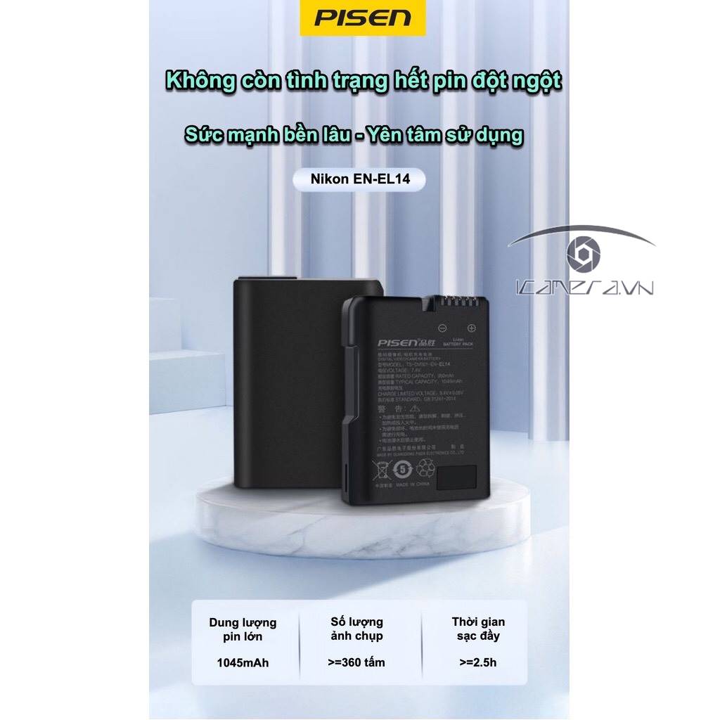 Pin Máy Ảnh Pisen Nikon EN-EL14