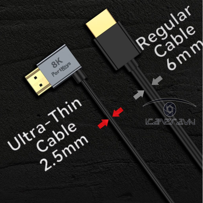 Portkeys 2.5MM Ultra-Thin HDMI Cable ( Dây HDMI ) | Chính Hãng