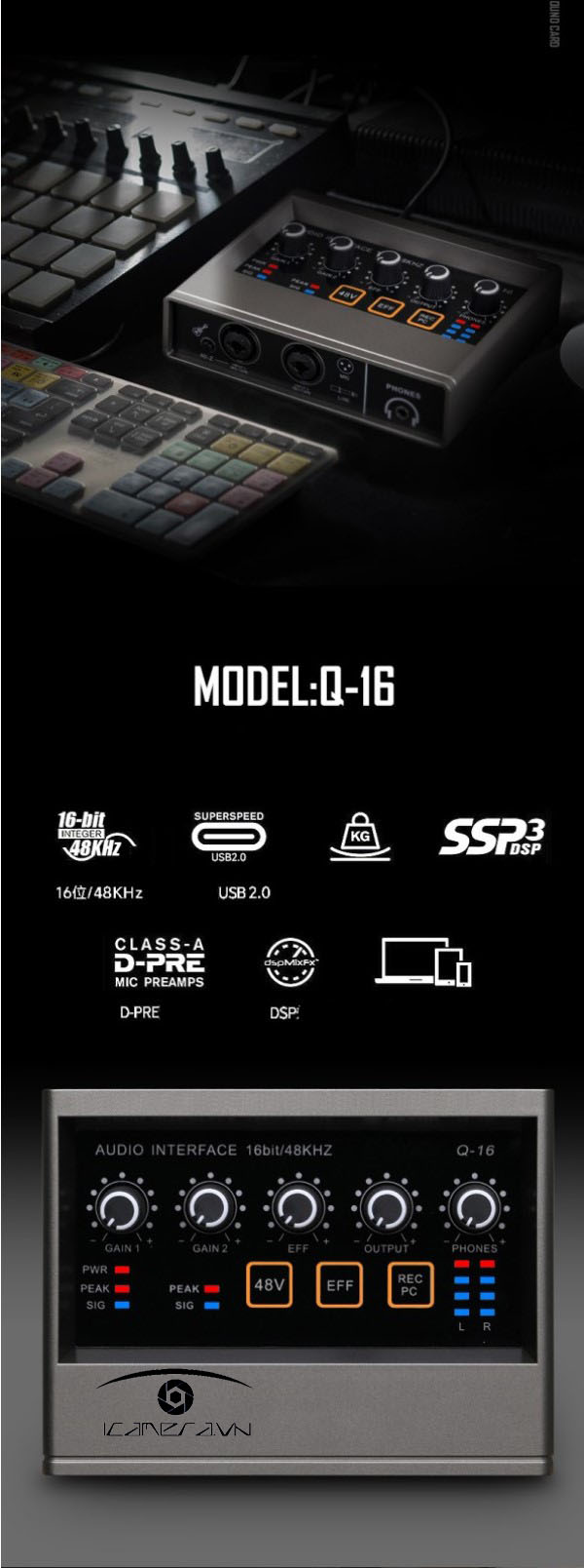 Soundcard thu âm Q-16