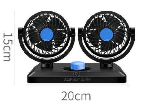 Quạt đôi mini trên ô tô làm mát xe hơi 12V cắm cổng USB model JR-T102