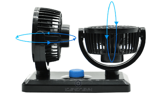 Quạt đôi mini trên ô tô làm mát xe hơi 12V cắm cổng USB model JR-T102