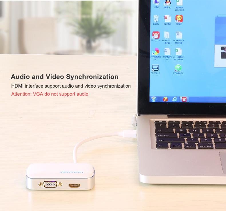 Cáp chuyển đổi 2 trong 1 Mini Displayport ra HDMI/VGA - Vention converter HBBWB