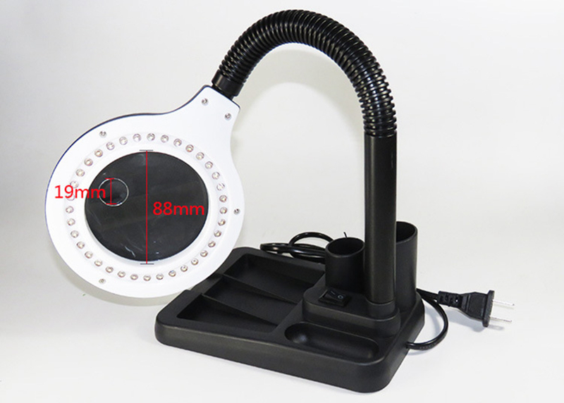 Kính lúp để bàn 5-10X kèm 40 bóng LED siêu sáng MA808