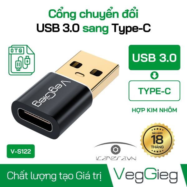 Cổng Chuyển USB 3.0 Sang Type-C Âm - V-S122